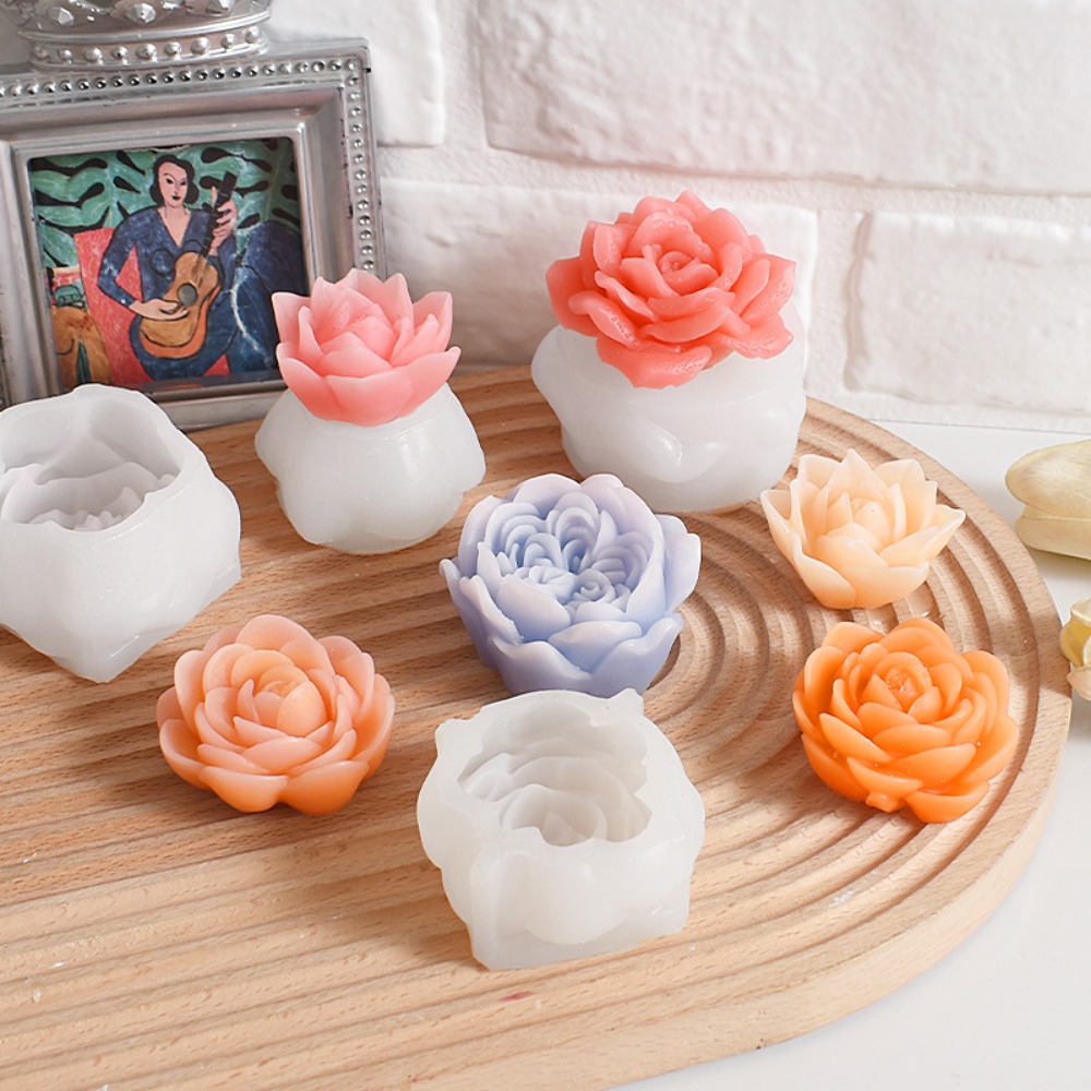 Candle Making Austin - 3D Rose Candle Silicone Mold Relief