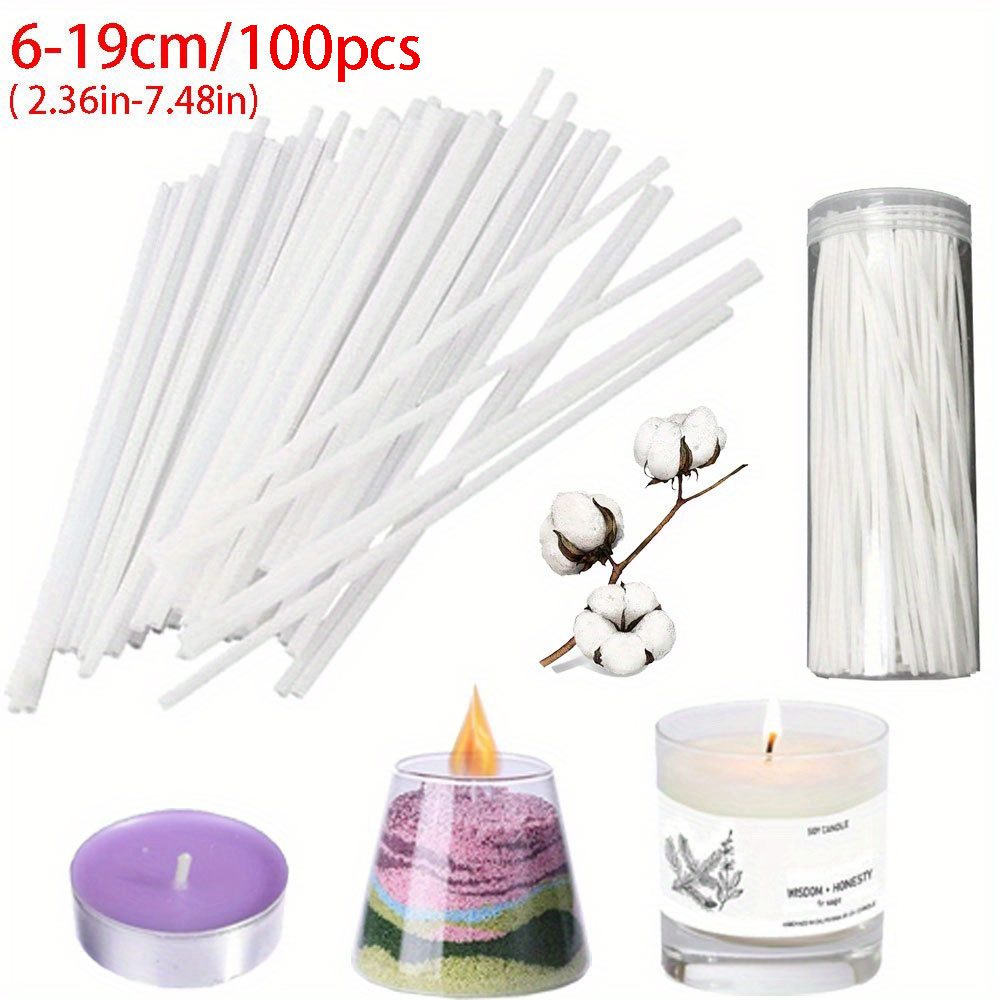 Candle Making Wicks - 6-19cm/100pcs Candle Wick Without Base Smokeless