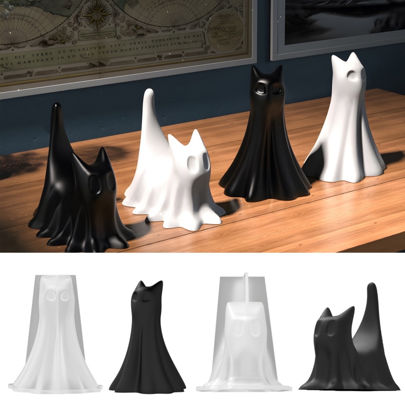 Candle Making Tools - Ghost Cat Halloween Desktop Ornament Plaster