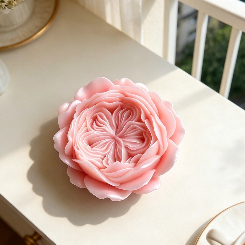 Candle Making Austin - 1pcs Gentle Pink Austin Rose Shaped
