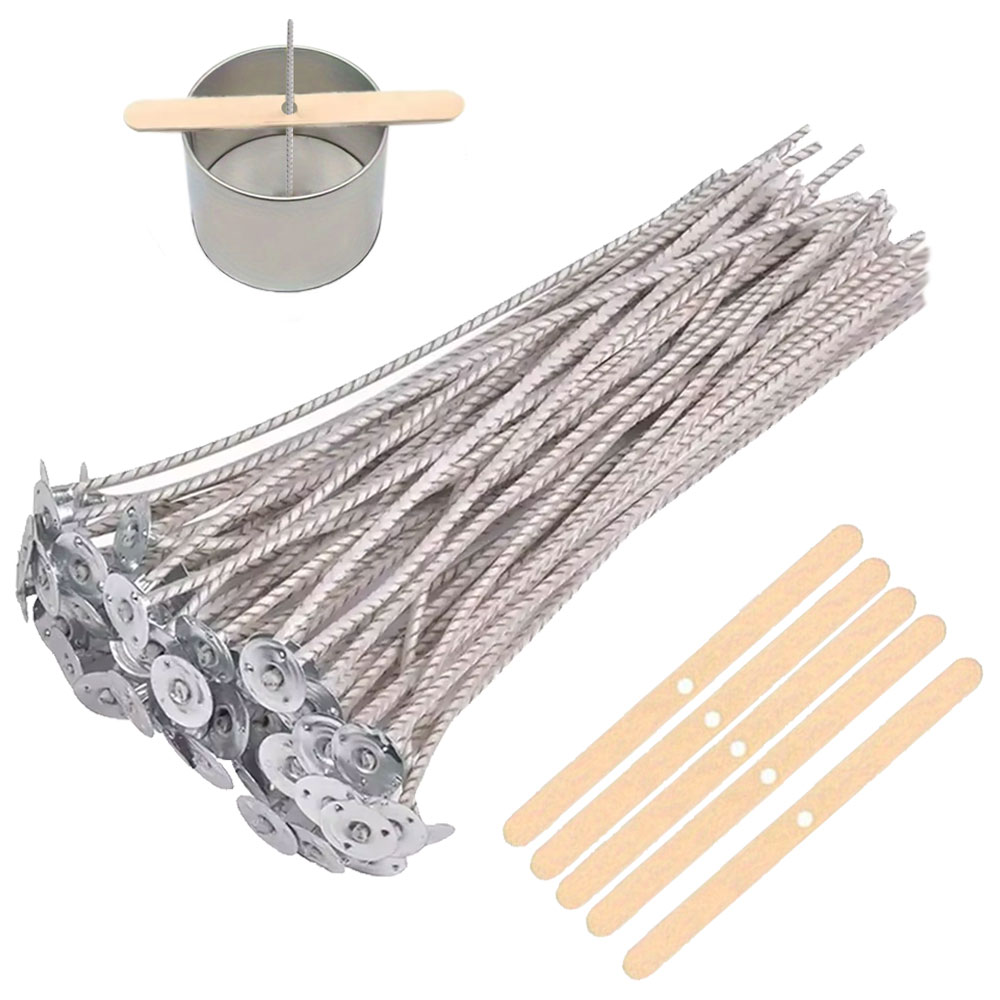Candle Making Wicks - 55pcs Flower Candle Wick Wood Stick