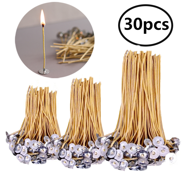 Candle Making Wicks - 9-20cm Beeswax Wicks 30 Pcs Smokeless