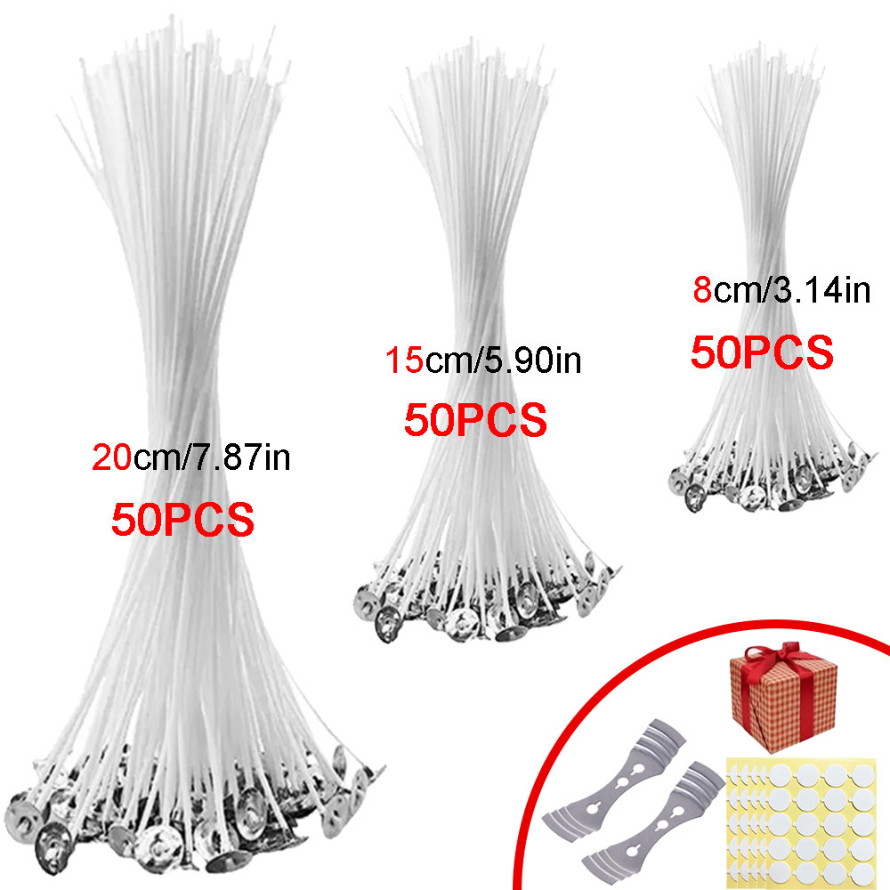 Candle Making Wicks - 152pcs Candle Making Kit 50pcs Smokeless
