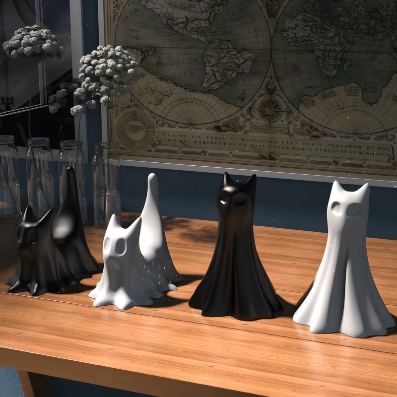 Ghost Cat Halloween Desktop Or - Candle Making Tools review and price