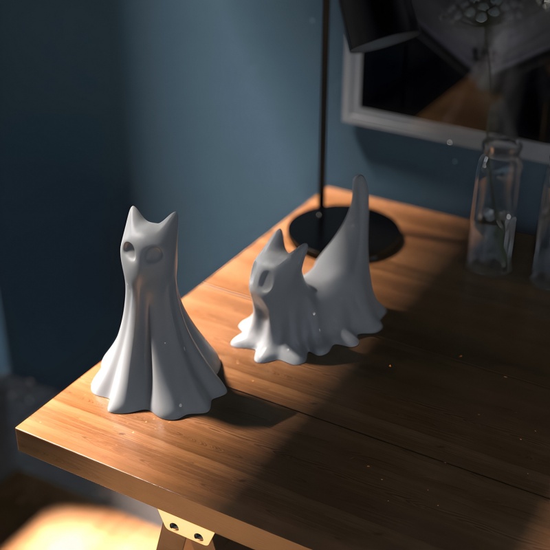 Ghost Cat Halloween Desktop Or - Candle Making Tools review and price