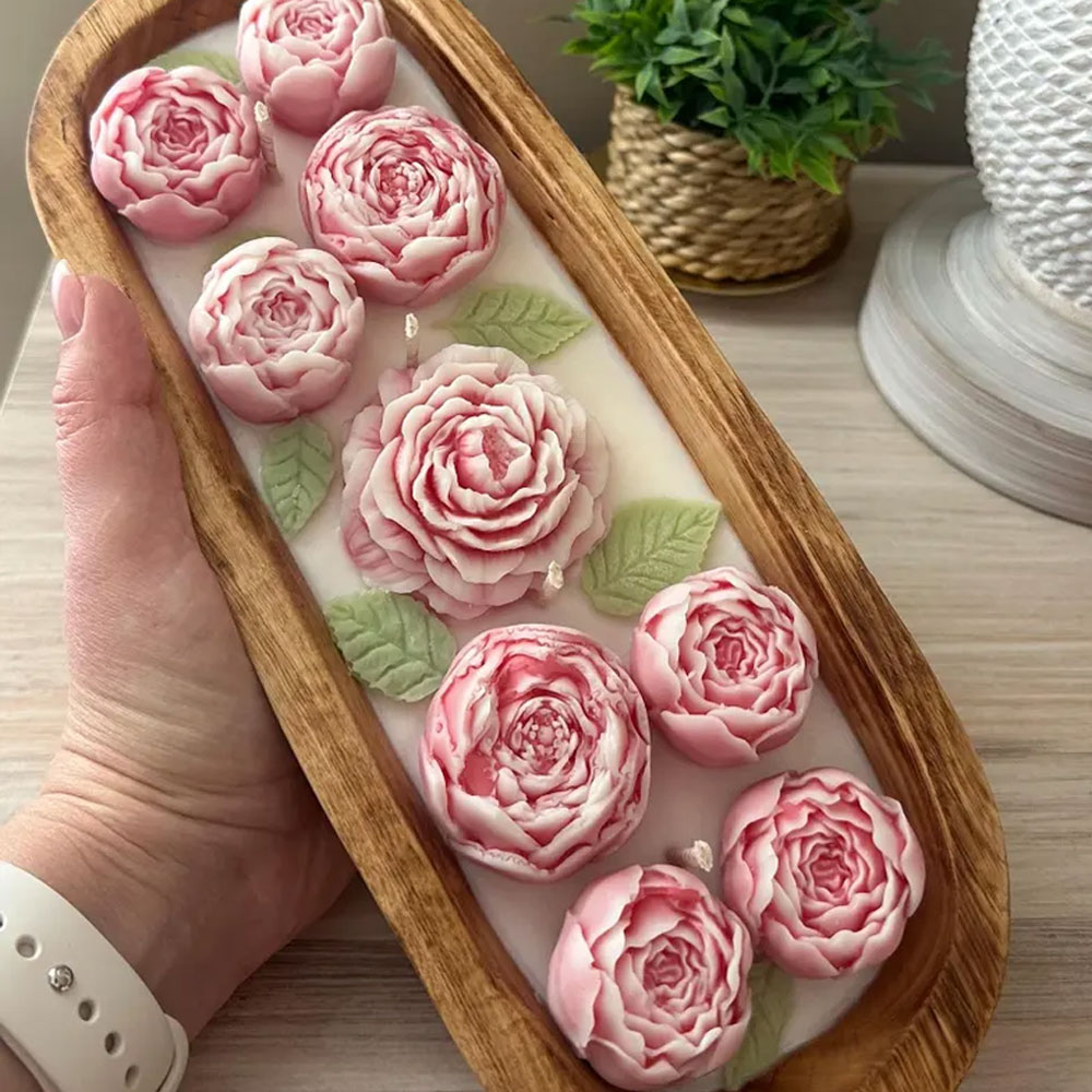 Peony Rose Silicone Candle Mol - Candle Making Austin review and price