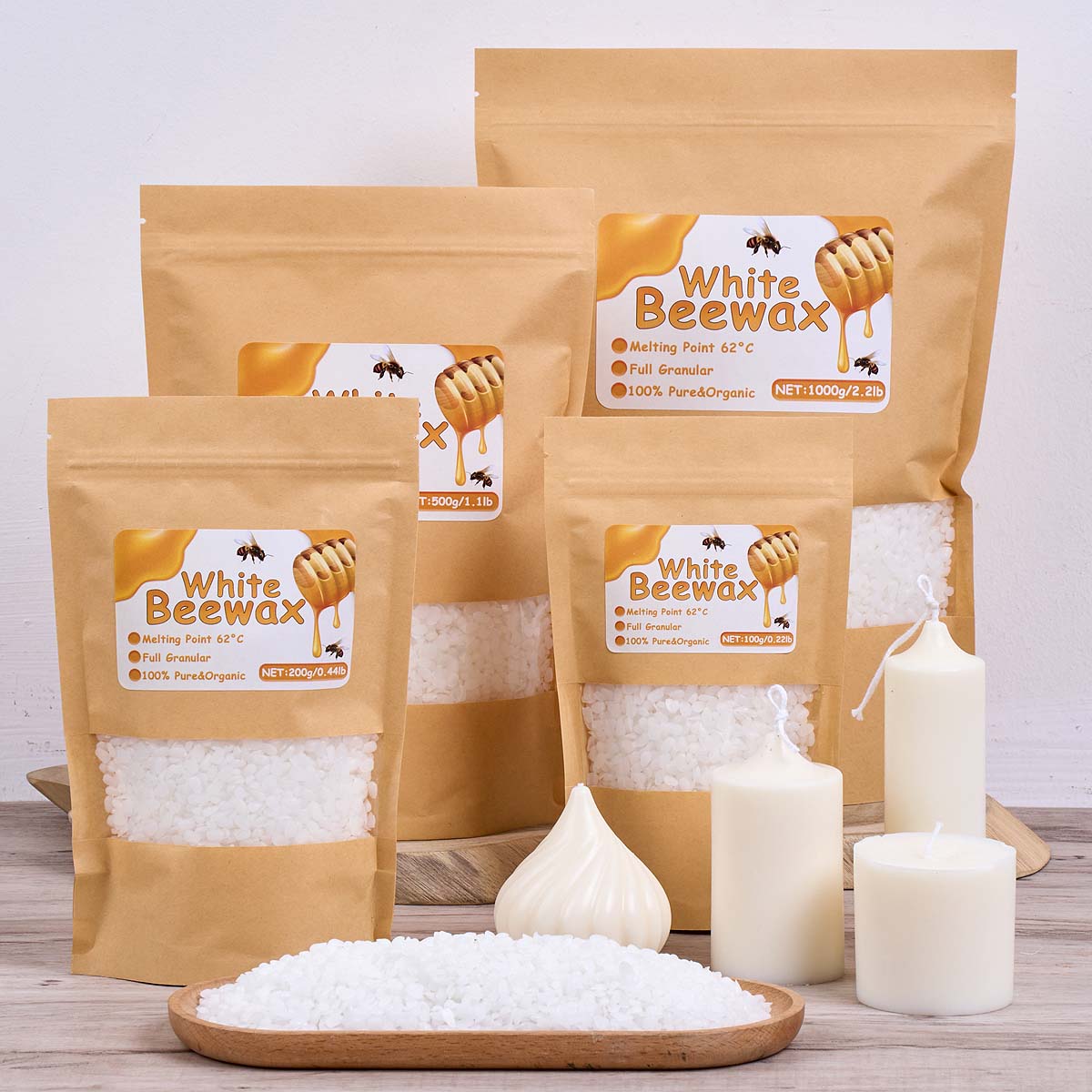 White Beeswax Pure Natural Gra - Candle Making Wicks review and price
