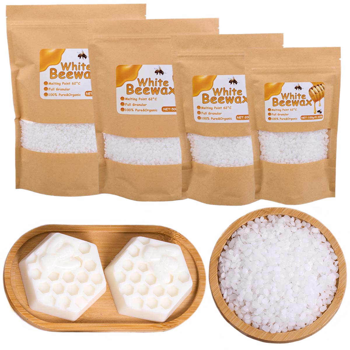 White Beeswax Pure Natural Gra - Candle Making Wicks review and price